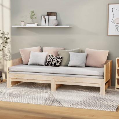 Pat extensibil de zi, 2x(80x200) cm, lemn masiv de pin GartenMobel Dekor