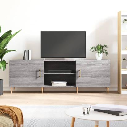 Comodă TV, gri sonoma, 150x30x50 cm, lemn compozit GartenMobel Dekor
