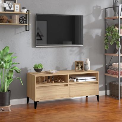 Comodă TV, stejar sonoma, 100x34,5x44,5 cm, lemn prelucrat GartenMobel Dekor
