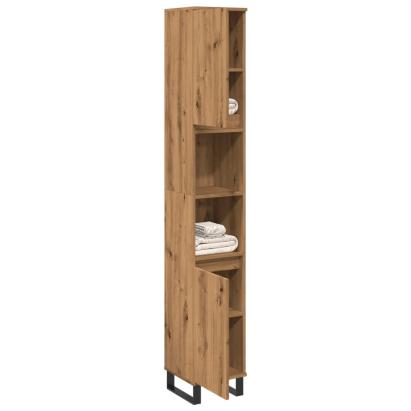 Dulap de baie, stejar artizanal, 30x30x190 cm, lemn prelucrat GartenMobel Dekor