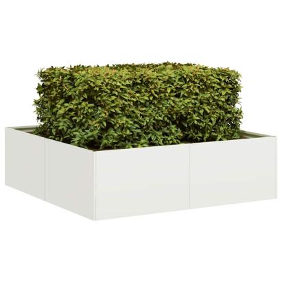 Jardinieră alb 100x100x30 cm oțel GartenMobel Dekor