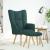 Scaun de relaxare cu taburet, verde închis, textil GartenMobel Dekor