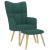 Scaun de relaxare cu taburet, verde închis, textil GartenMobel Dekor