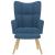Scaun de relaxare cu taburet, albastru, textil GartenMobel Dekor