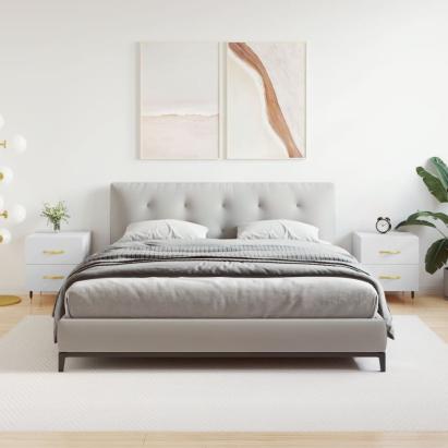 Noptiere, 2 buc., alb, 40x35x47,5 cm, lemn compozit GartenMobel Dekor