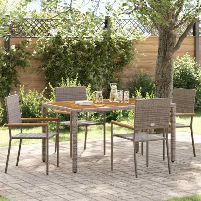 Scaune Exterioare 4 pcs Crema, Marron GartenMobel Dekor