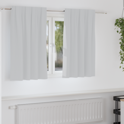 Perdele cu perdele 2 pcs Gri deschis 140 x 140 cm Poliester GartenMobel Dekor