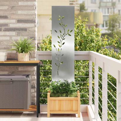 Panou Decorativ de Grădină Argintiu 32 x 140 cm Oțel galvanizat GartenMobel Dekor