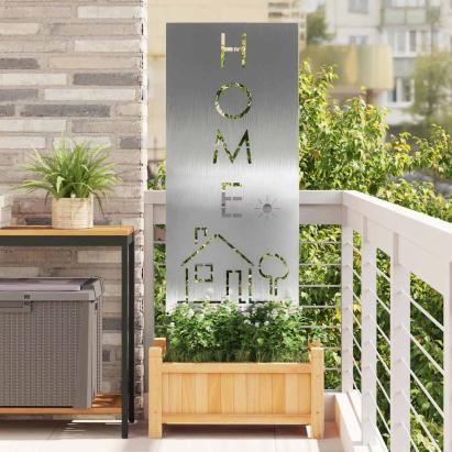 Panou Decorativ de Grădină Argintiu 50 x 140 cm Oțel inoxidabil GartenMobel Dekor