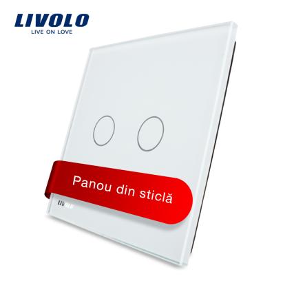Panou intrerupator dublu cu touch Livolo din sticla SmartElectro IntelligentHouse