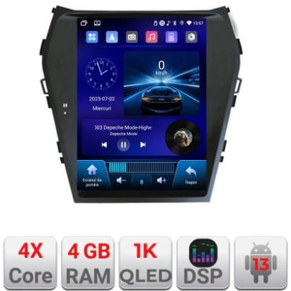 Navigatie Hyundai Santa Fe 2012-2018 tip tesla radio gps internet 4 Core carplay android auto 4+64 Incell Display kit-tesla-209+EDT-E220-RK CarStore Technology