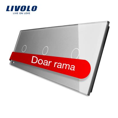 Panou intrerupator simplu+simplu+simplu cu touch Livolo din sticla SmartElectro IntelligentHouse