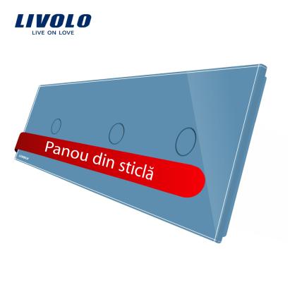 Panou intrerupator simplu+simplu+simplu cu touch Livolo din sticla SmartElectro IntelligentHouse
