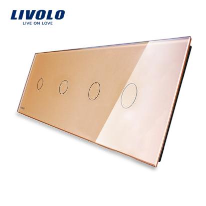 Panou 4 intrerupatoare simple cu touch Livolo din sticla SmartElectro IntelligentHouse