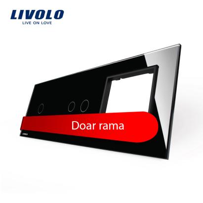 Panou intrerupator simplu+dublu+ priza Livolo din sticla SmartElectro IntelligentHouse