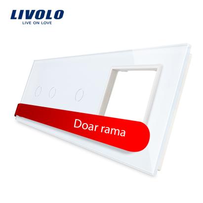 Panou intrerupator dublu+simplu+ priza Livolo din sticla SmartElectro IntelligentHouse