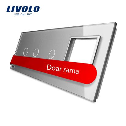 Panou intrerupator dublu+simplu+ priza Livolo din sticla SmartElectro IntelligentHouse