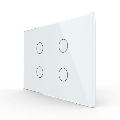 Intrerupator cvadruplu cu touch Livolo din sticla - standard italian SmartElectro IntelligentHouse