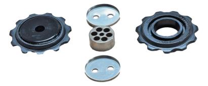 05-09 X9 Rear Derailleur Pulley Kit - Silver-Black Ultimate FactoryBikes