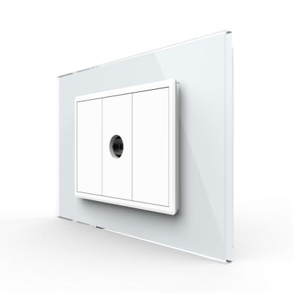 Priza Simpla TV Livolo cu Rama din Sticla - Serie Noua SmartElectro IntelligentHouse