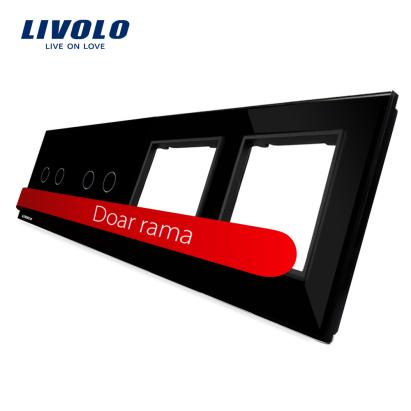 Panou 2 intrerupatoare duble cu touch si 2 prize LIVOLO din sticla SmartElectro IntelligentHouse