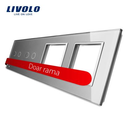 Panou 2 intrerupatoare duble cu touch si 2 prize LIVOLO din sticla SmartElectro IntelligentHouse