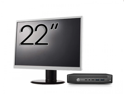 Pachet Calculator Refurbished HP EliteDesk 800 G2 Mini PC, Intel Core i7-6700T 2.80 - 3.60GHz, 16GB DDR4, 512GB SSD + Monitor 22 Inch + Windows 10 Home NewTechnology Media