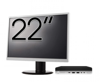 Pachet PC Refurbished HP ProDesk 600 G4 Mini, Intel Core i5-8500T 2.10 - 3.50GHz, 8GB DDR4, 256GB SSD + Monitor 22 Inch + Windows 10 Pro NewTechnology Media