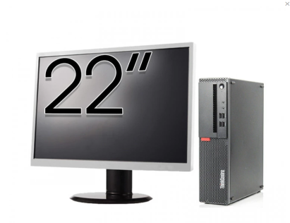 Pachet Calculator Refurbished LENOVO ThinkCentre M910s SFF, Intel Core i5-6500 3.20GHz, 8GB DDR4, 256GB SSD + Monitor 22 Inch + Windows 10 Home NewTechnology Media