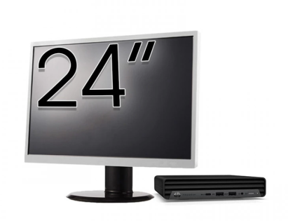 Pachet Calculator Refurbished HP ProDesk 400 G6 Mini, Intel Core i5-10500T 2.30 - 3.80GHz, 8GB DDR4, 256GB SSD + Monitor 24 Inch + Windows 10 Home NewTechnology Media