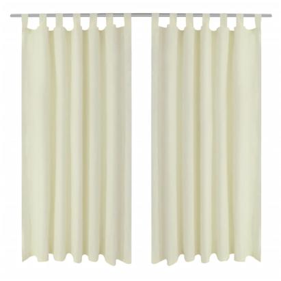 Draperii micro-satin cu bride, 140 x 245 cm, crem, 2 buc. GartenMobel Dekor