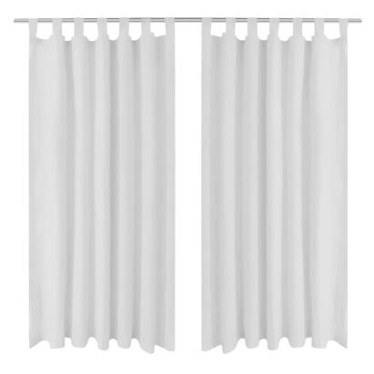 Draperii micro-satin cu bride, 140 x 175 cm, alb, 2 buc. GartenMobel Dekor