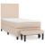 Pat box spring cu saltea, cappuccino, 90x200 cm piele ecologică GartenMobel Dekor
