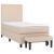 Pat box spring cu saltea, cappuccino, 90x200 cm piele ecologică GartenMobel Dekor