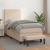 Pat box spring cu saltea, cappuccino, 90x200 cm piele ecologică GartenMobel Dekor