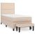 Pat box spring cu saltea, cappuccino, 90x190 cm piele ecologică GartenMobel Dekor