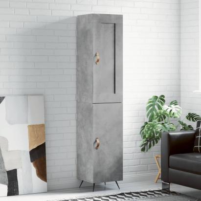 Dulap înalt, gri beton, 34,5x34x180 cm, lemn prelucrat GartenMobel Dekor