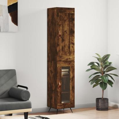 Dulap înalt, stejar fumuriu, 34,5x34x180 cm, lemn prelucrat GartenMobel Dekor