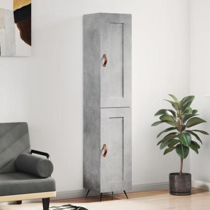 Dulap înalt, gri beton, 34,5x34x180 cm, lemn prelucrat GartenMobel Dekor