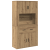 Highboard Stejar Artizanal 80x33x150 cm Lemn Prelucrat GartenMobel Dekor
