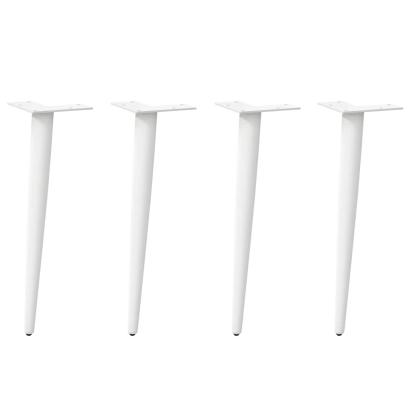Picioare pentru măsuță de cafea, formă conică, 4 buc., alb, 42-43 cm, oțel GartenMobel Dekor