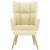 Scaun de relaxare cu taburet, crem, textil GartenMobel Dekor
