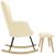 Scaun balansoar cu taburet, crem, material textil GartenMobel Dekor