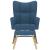 Scaun balansoar cu taburet, albastru, material textil GartenMobel Dekor