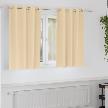 Perdele cu perdele 2 pcs Crem 140 x 140 cm Poliester GartenMobel Dekor
