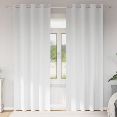 Perdele cu perdele 2 pcs Alb pur 260 x 140 cm Poliester GartenMobel Dekor