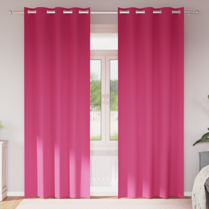 Perdele cu perdele 2 pcs Roz intens 260 x 140 cm Poliester GartenMobel Dekor