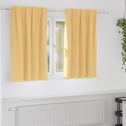 Perdele cu perdele 2 pcs Bej 140 x 140 cm Poliester GartenMobel Dekor