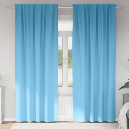 Perdele 2 pcs Albastru deschis 260 x 140 cm Poliester GartenMobel Dekor