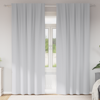 Perdele cu perdele 2 pcs Gri deschis 245 x 140 cm Poliester GartenMobel Dekor